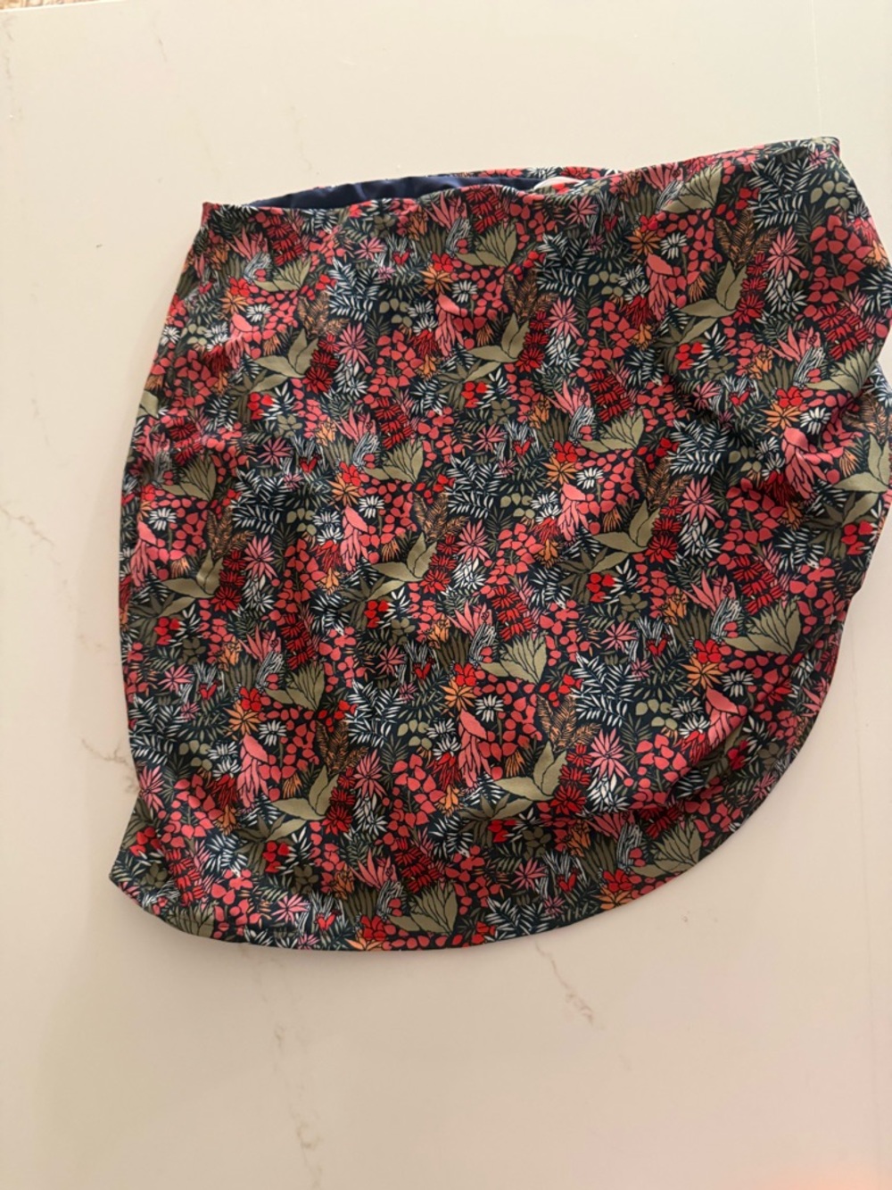 Hermoza Red and Green Floral Swim Coverup Skirt